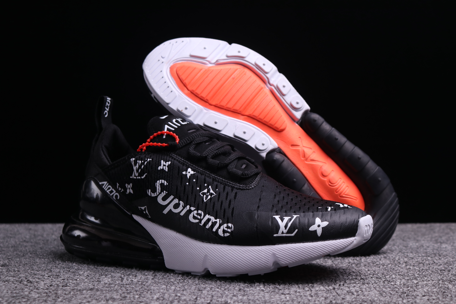 Women Supreme x Nike Air Max 270 Black Shoes
